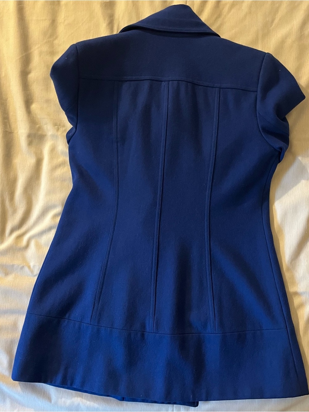 Giacca Women’s Double-Breasted Wool Pea Coat - Royal Blue - Picture 2 of 8